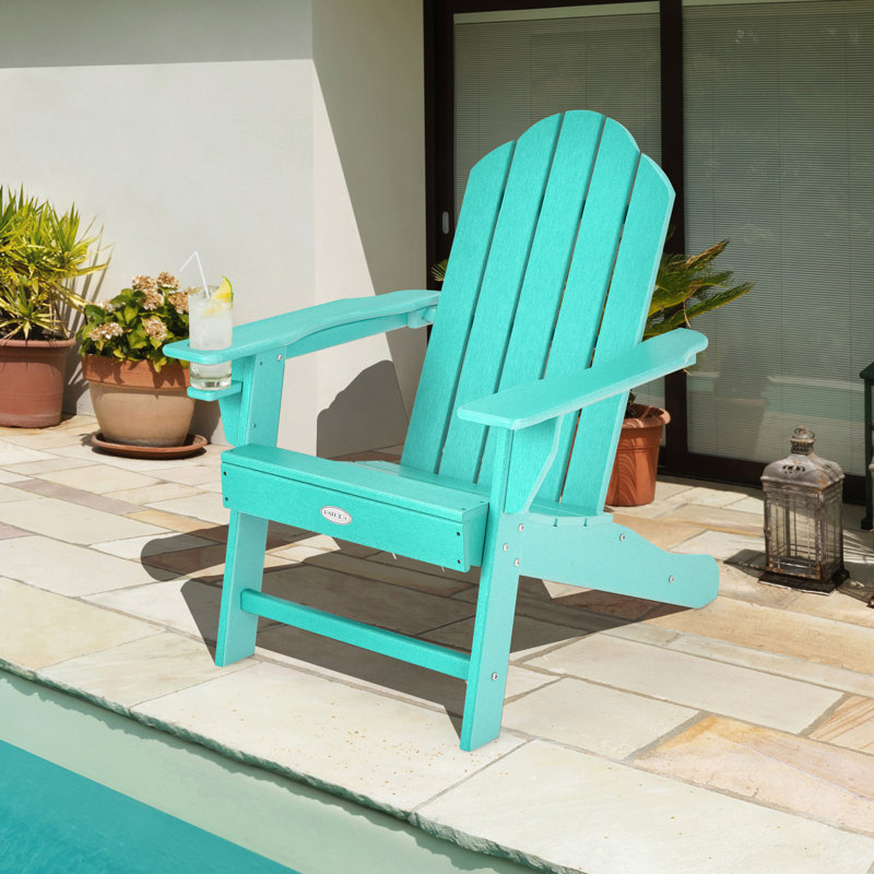 Chaise Adirondack de patio en plastique, Turquoise