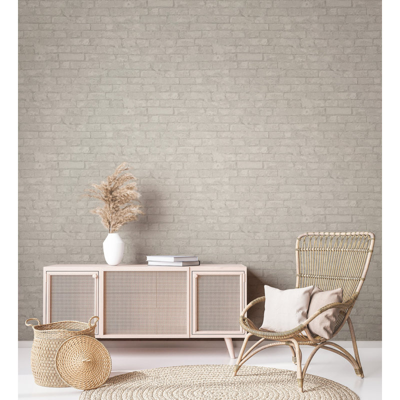 Terra Collection Stone Optics Wallpaper Roll, Silver
