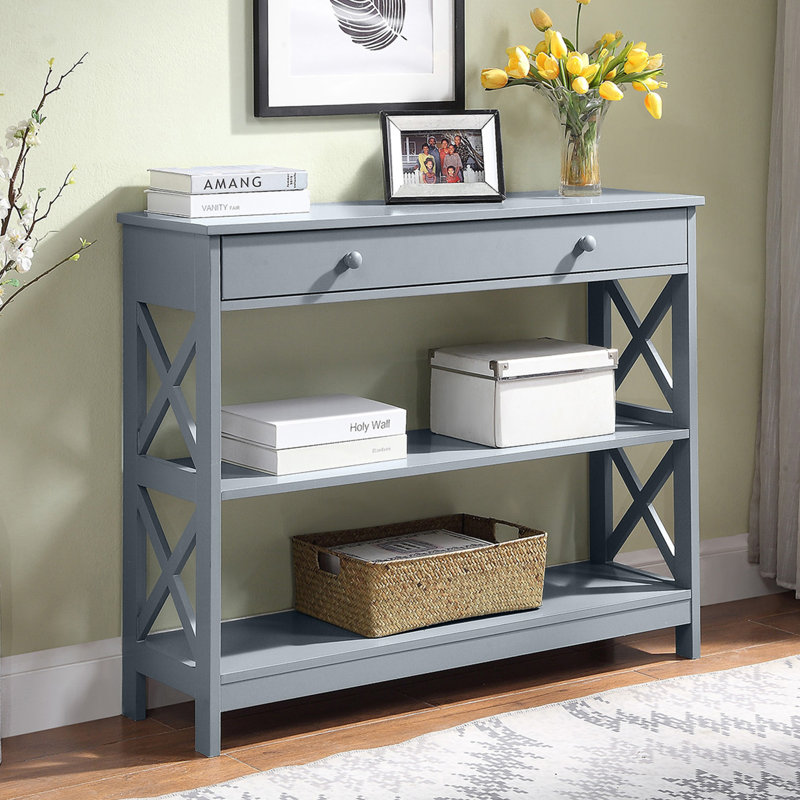 Aafko 39.5" Console Table, Gray, 31.5" H x 39.5" W x 12" D
