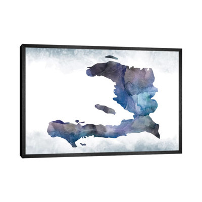 Haiti Bluish Map - Print on Canvas
