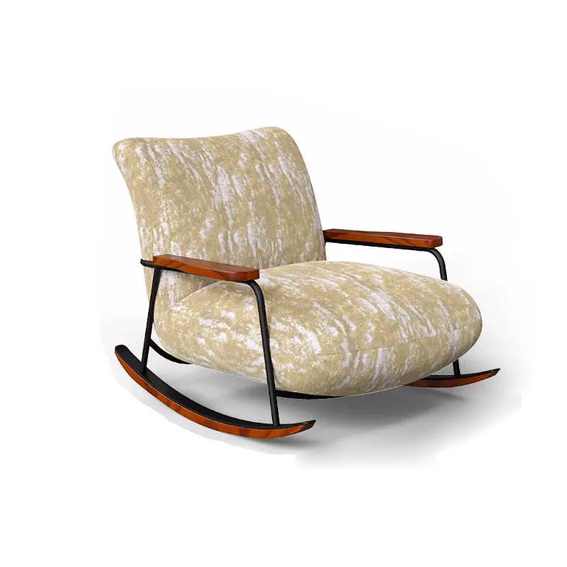 Chaise berçante paresseuse Home Living Room, Jaune et blanc