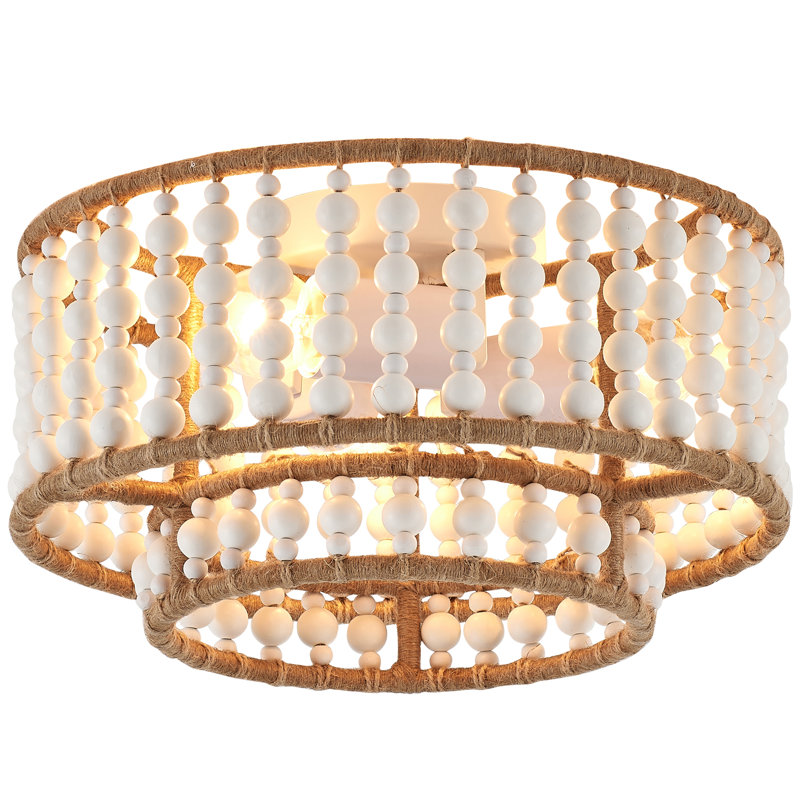 Luminaire encastré 3 lumières en bois 3 lumières diamètre 12,62 po