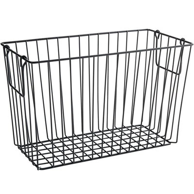 GET WB-314-MG Breeze Rectangular Metal Gray Storage And Display Basket With Swinging Handles 9DD50DDAD52B45E2A61DA24C295A1F3F