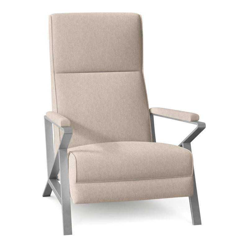 Infinity 28.25" Wide Manual Standard Recliner, Brushed Nickel, Perigold Aspen Flannel Oatmeal