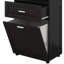 Armoire de salle de bain haute avec panier à linge, armoire autoportante avec portes, panier à linge inclinable avec rangement-458146144