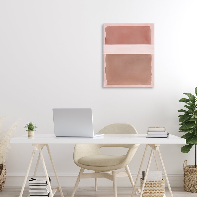 Amusez-vous avec la toile rose et brun clair, design de Nina Jacobs, H 20 po x l 16 po