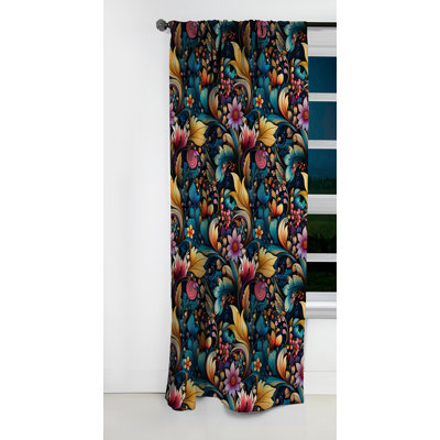Bohemian Rhapsody Paisley Pattern III - Floral Curtain - Blackout Floral Curtain - 1 Panels