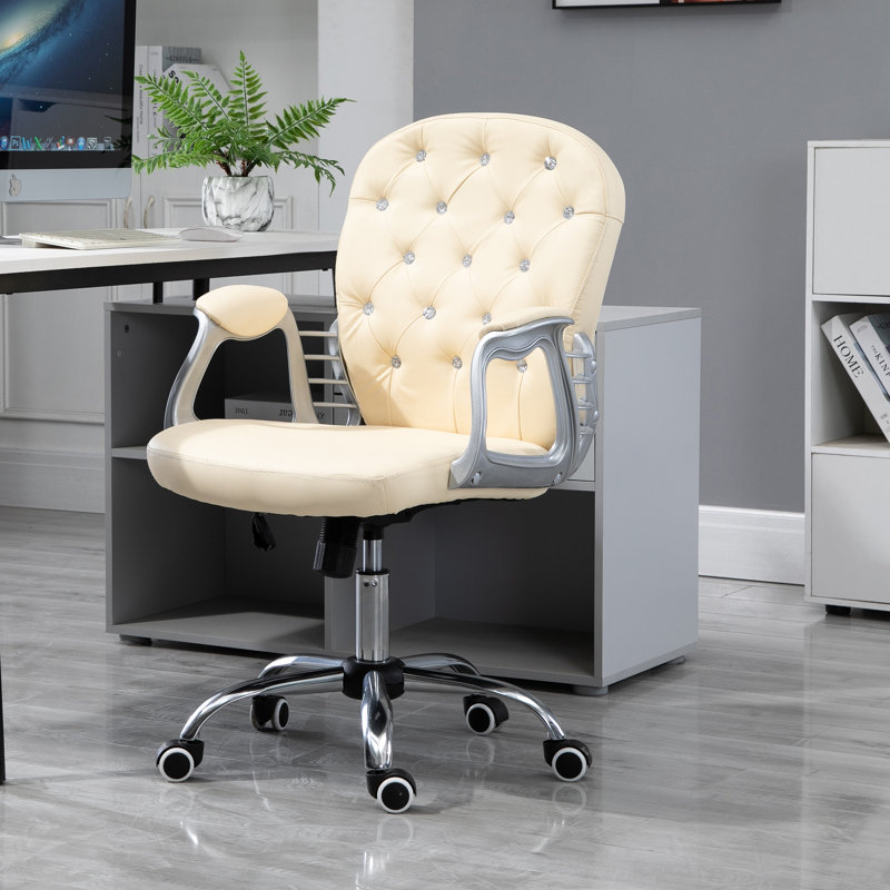 Noriko Task Chair, Beige, Faux Leather
