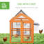 Grand poulailler en bois avec motif coloré, 4,6 pi x 2,8 pi, orange - pour 1 à 3 portes d'oiseaux, poulets