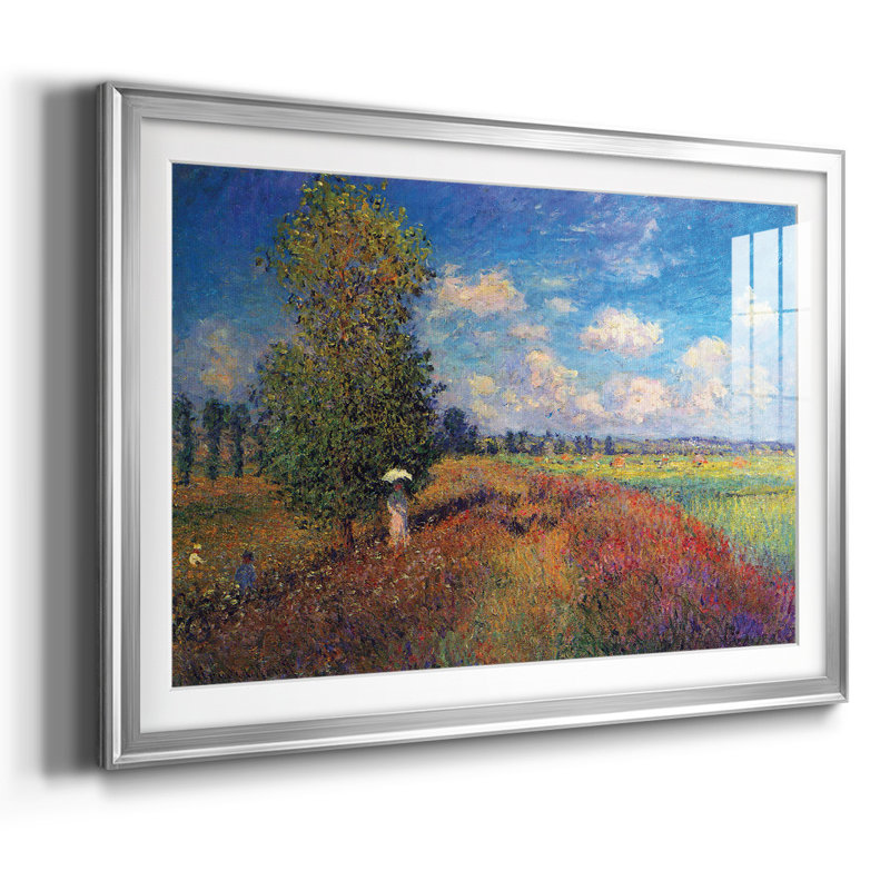 Coquelicot en été, impression sur papier, Argent, H 30 po x l 44 po x P 1,5 po