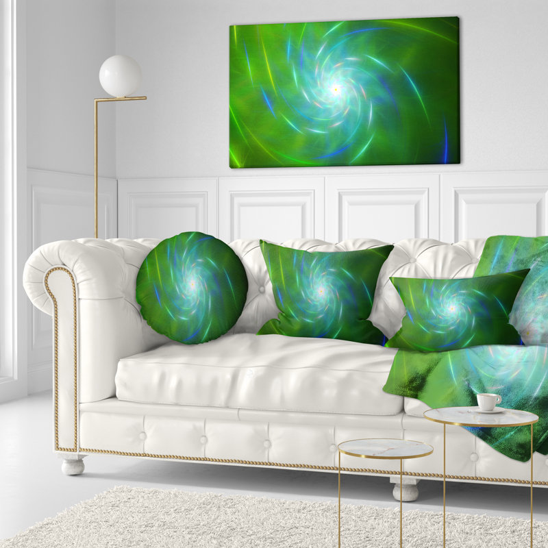 Coussin lombaire style fractal tourbillon Abstract, vert