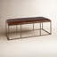 Banc rembourré en cuir et en fer l 48 po Lloyd