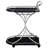 2 Metal Bar Cart With Black And Finish Glass Shelf For Dining Space, Enhancing Function Style, 34.55 Inches High Area, Combining Durability Mobility, 16.05 Deep