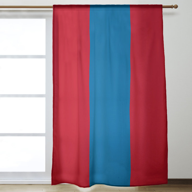 Mississippi Rebellion Room Darkening Curtains, Red/Powder Blue Middle