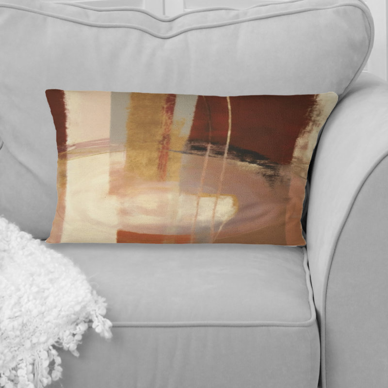 Chocolate Brown Elementary IV - Abstract Printed Throw Pillow