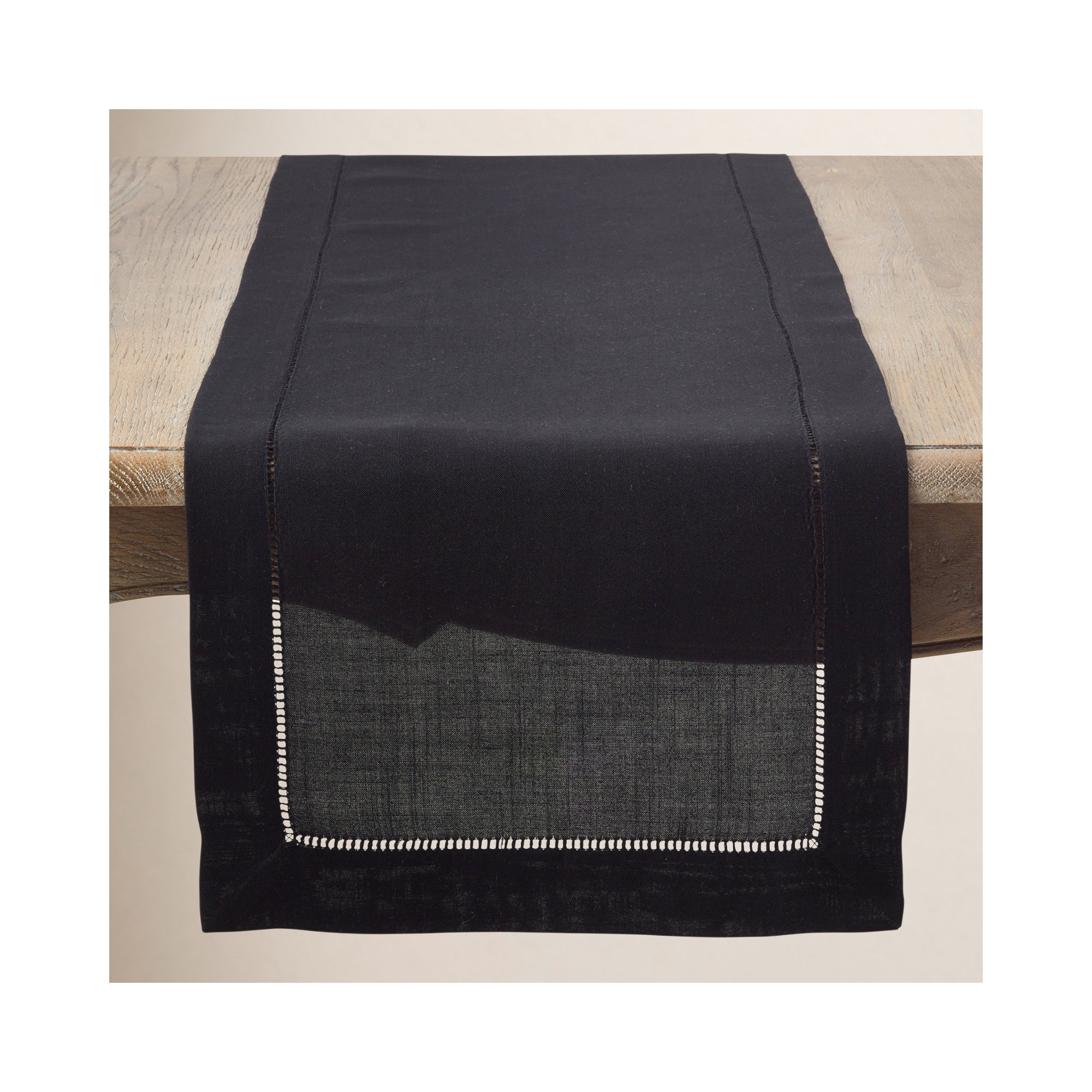 Emmeline Table Runnner, 120" L x 16" W, Black