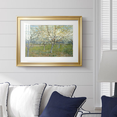 The White Orchard-Vincent van Gogh - reproduction d'art avec passe-partout et verre - 1888