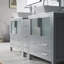 Ensemble de meuble-lavabo de salle de bain double 84 po avec miroir Mance-24551148