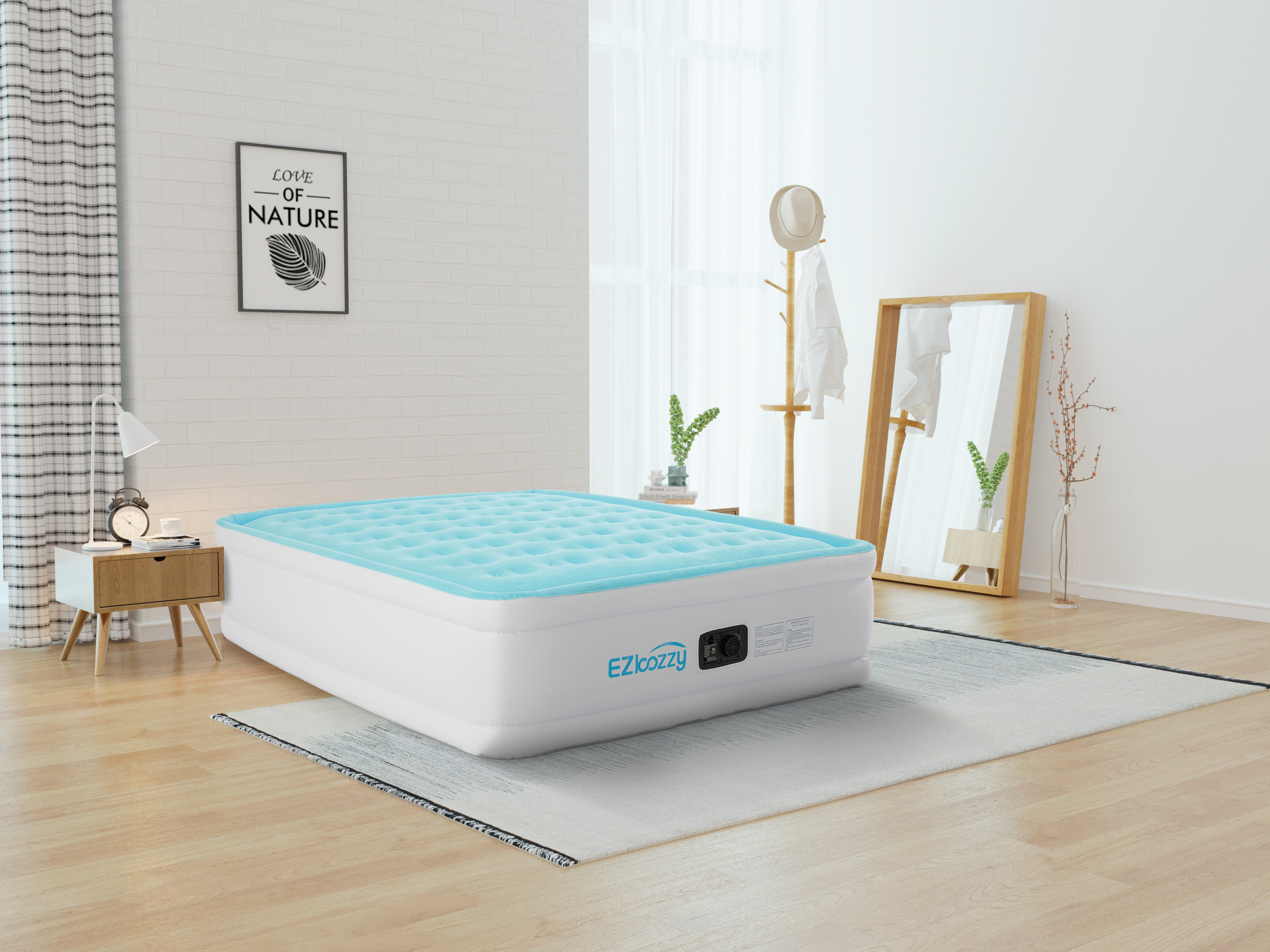 Bi-COMFER 14 Inch Air Mattress with Build-in Pump,Custom Cover