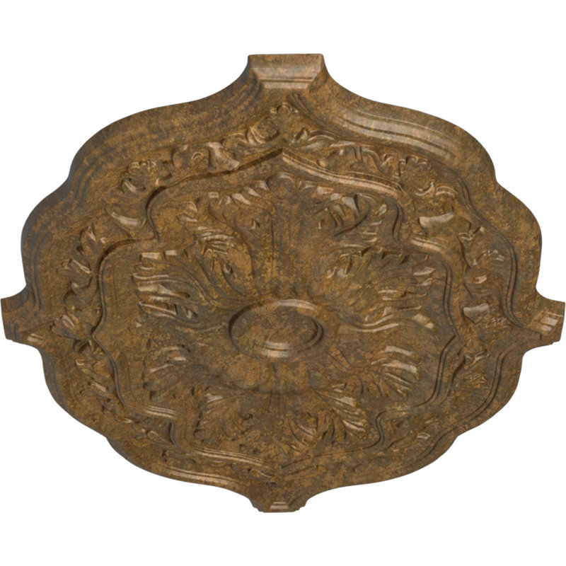 Endurathane Pesaro Ceiling Medallion, 36"W x 26"H x 1 1/2"P, Hand-Painted Rubbed Bronze Finish, Rubbed Bronze