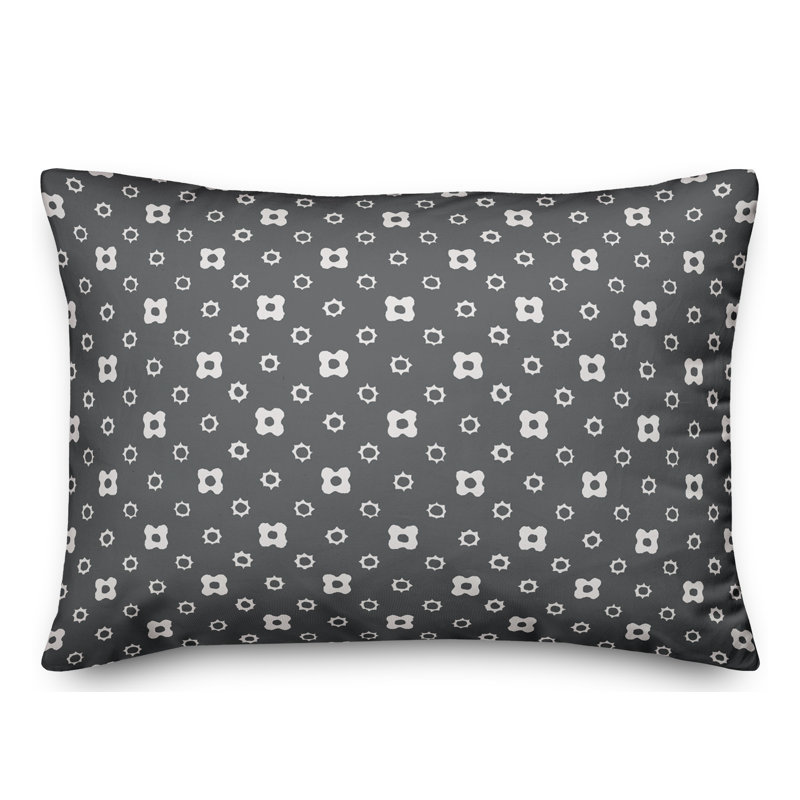 Coussin floral, Gris