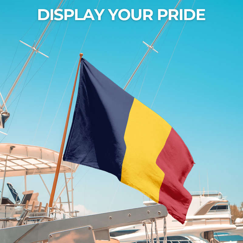 Drapeau extérieur du Tchad (1 x 1,5 pi) par - Polyester durable, résistant à la décoloration, œillets doubles, laiton - Drapeau d'Afrique centrale imprimé en HD - fabriqué aux États-Unis