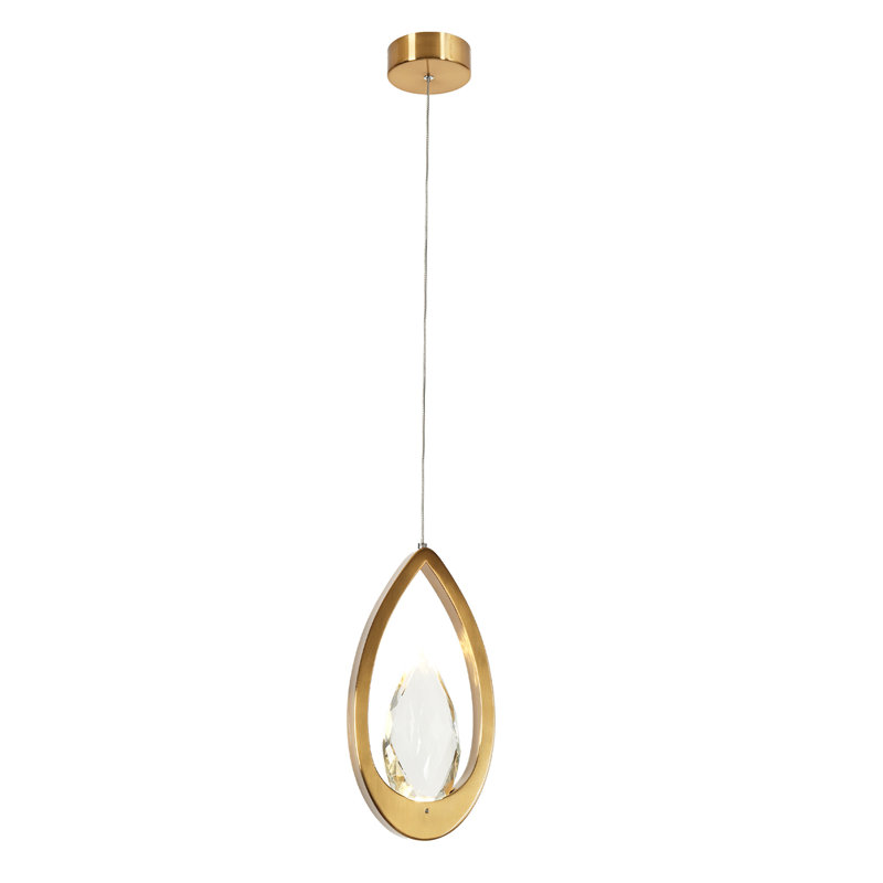 Mini-luminaire suspendu simple 1 lumière de 5,5 po avec accents de cristal Estrelita