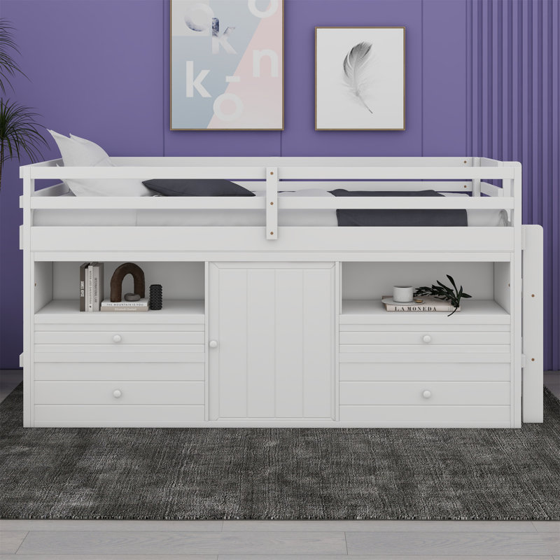Lit avec rangement Sandin, Gris