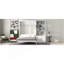 Lit escamotable double avec plusieurs tablettes de rangement et une armoire, blanc