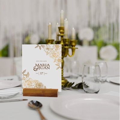 Acacia Wood Place Card Holder - Wooden Acrylic Sign Holder Table (Pack 10)