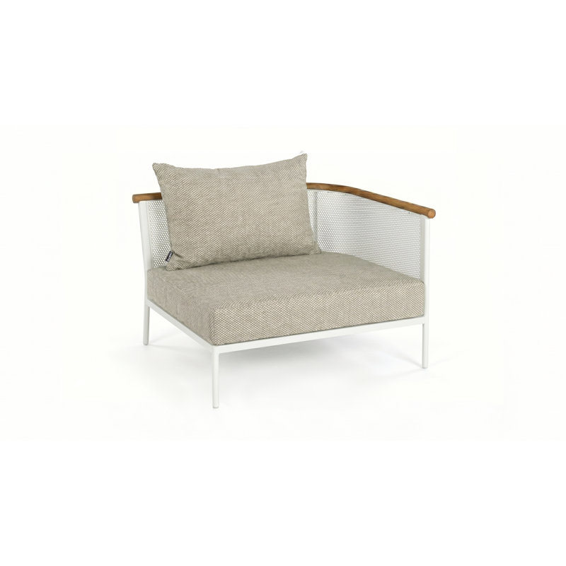 Chaise de patio d'angle avec coussin Dar, Vert Panamone, Blanc, Oui
