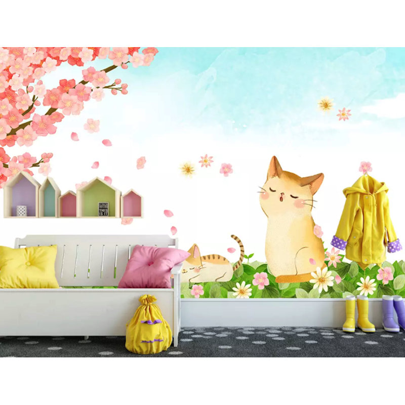Dessin de papier peint texturé amovible pour enfants Cherry Blossom, l 150 po x L 98 po