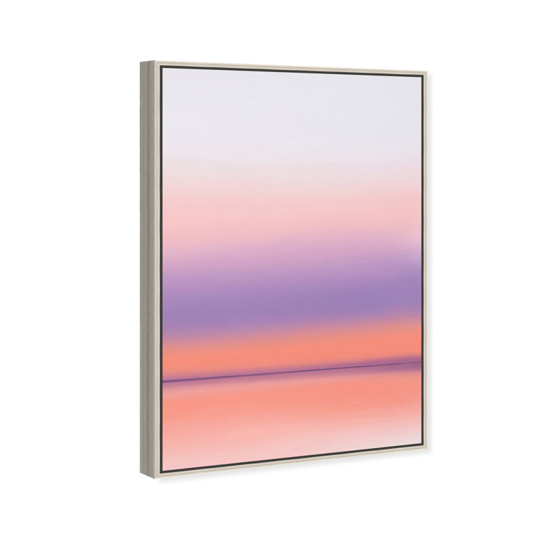 Peach Coastline Print by Oliver Gal, 46"H x 31"W, Silver Floater Frame