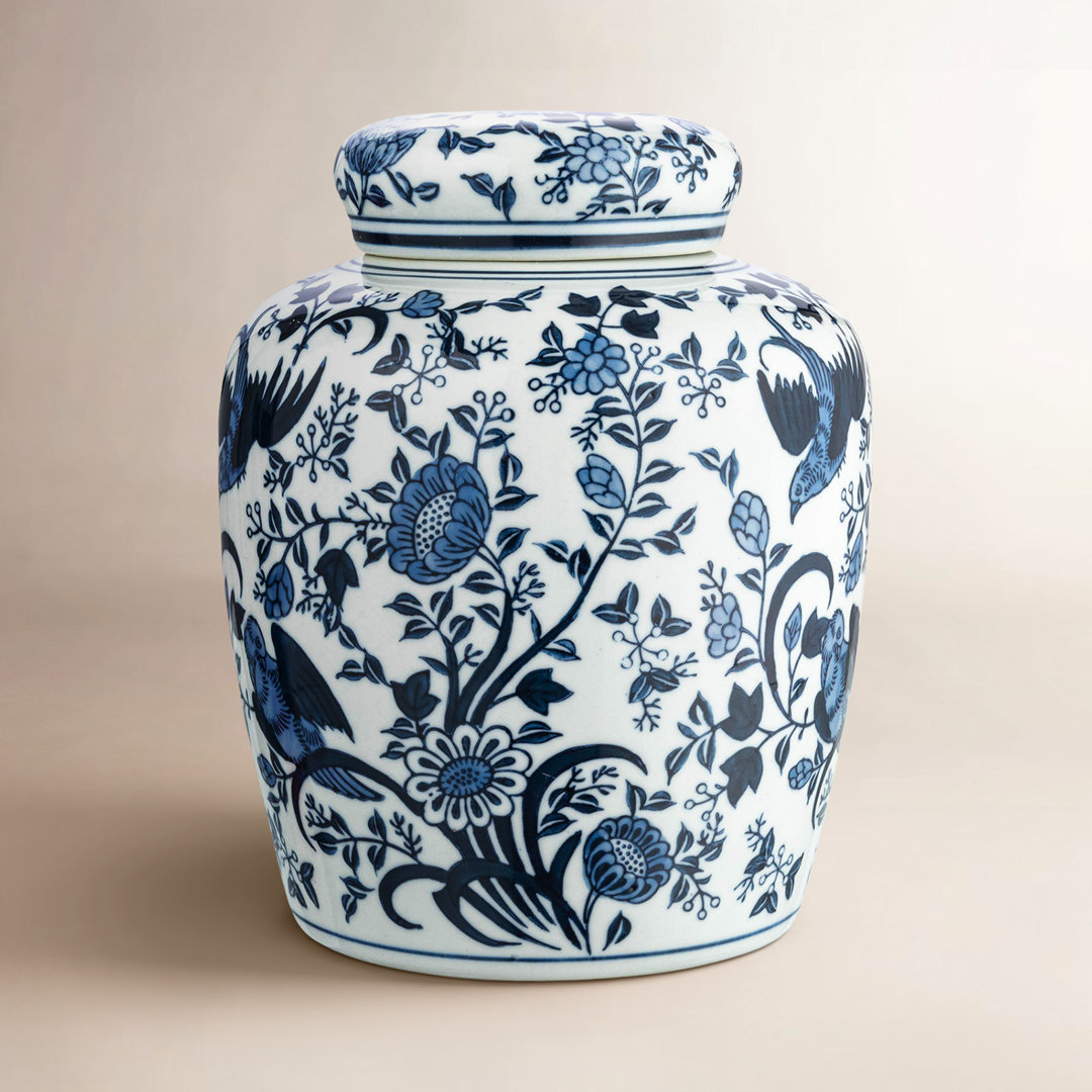 Chadwicks Decorative Bird Ceramic Ginger Jar with Lid Birch Lane™