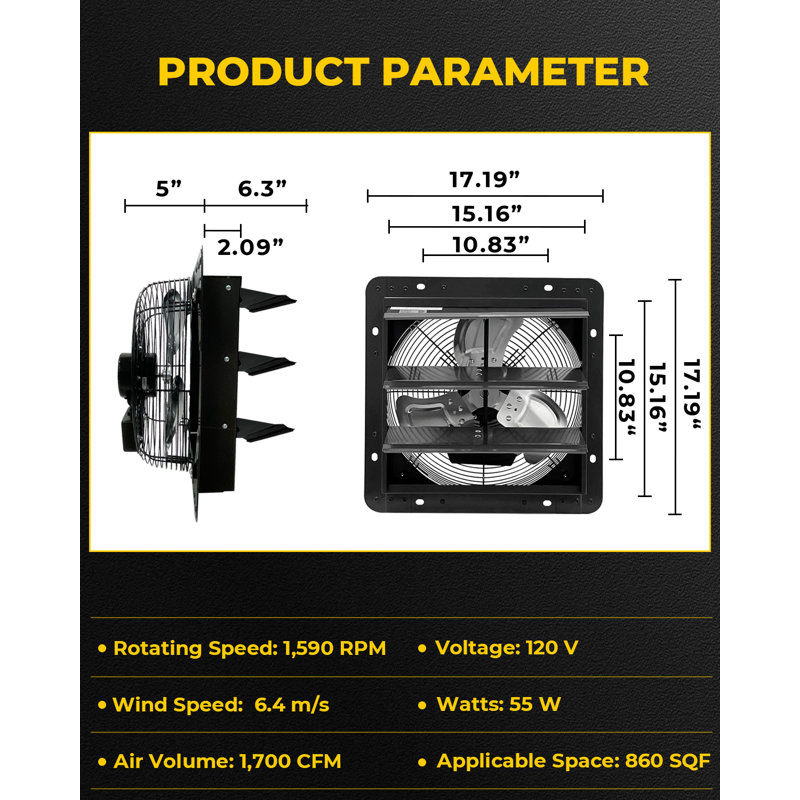 Ventilateur de volet 14 po Ventisol