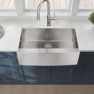 Single Bowl Stainless Steel Sink 30"X21"X10" - T304 Steel, Dent-, Rust & Stain-, Easy To Brighten, Brushed Nickel Finish Kitchen Apron Bowl, Stain Resistance, Clean Soon, 16 Gauge,