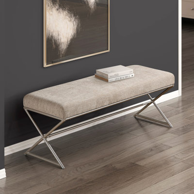 Banquette contemporaine en taupe avec siège en chenille taupe et moelleux Comfort Home Furniture