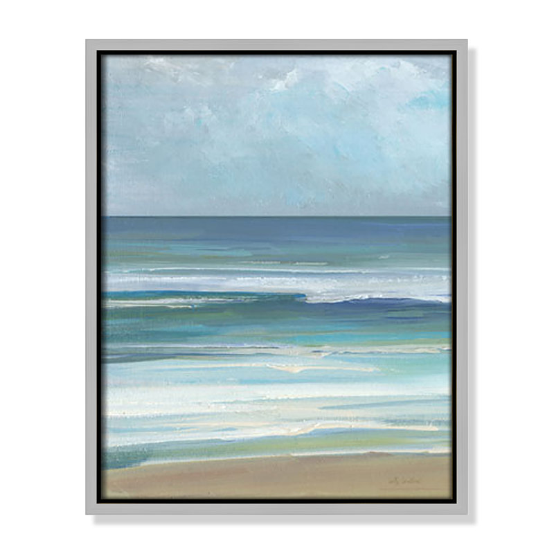 «Gentle Waves I Print» par Sally Swatland, Flottant argenté, L 12,5 po x H 15,5 po
