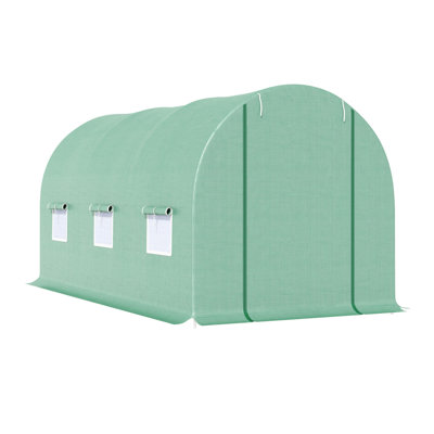 15' X 6' X 7' Walk-In Tunnel Greenhouse Garden Plant Growing House With Door And Ventilation Window