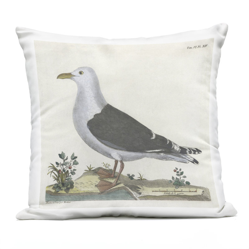 Coussin d'extérieur rétro imprimé "Seagull Study" par Phillipa Katz