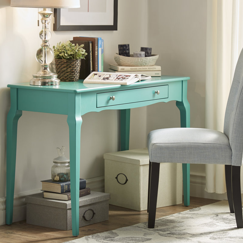 Solid Wood Writing Desk, Marine Green