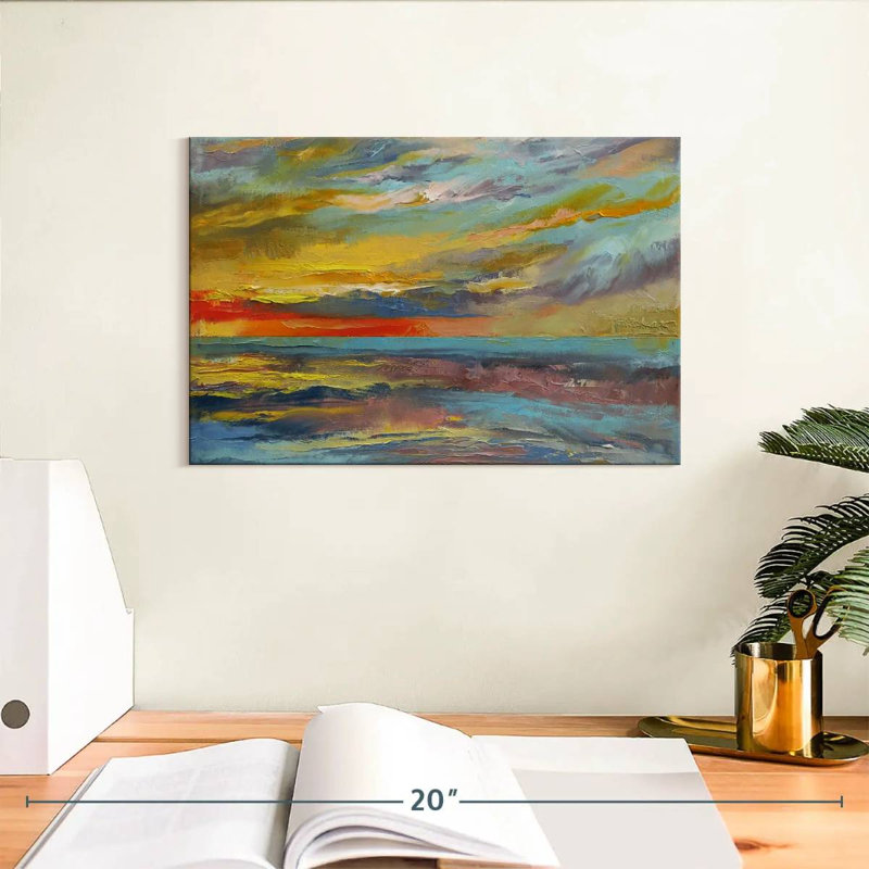 Gillard, paysage marin abstrait, H 8 po x l 12 po