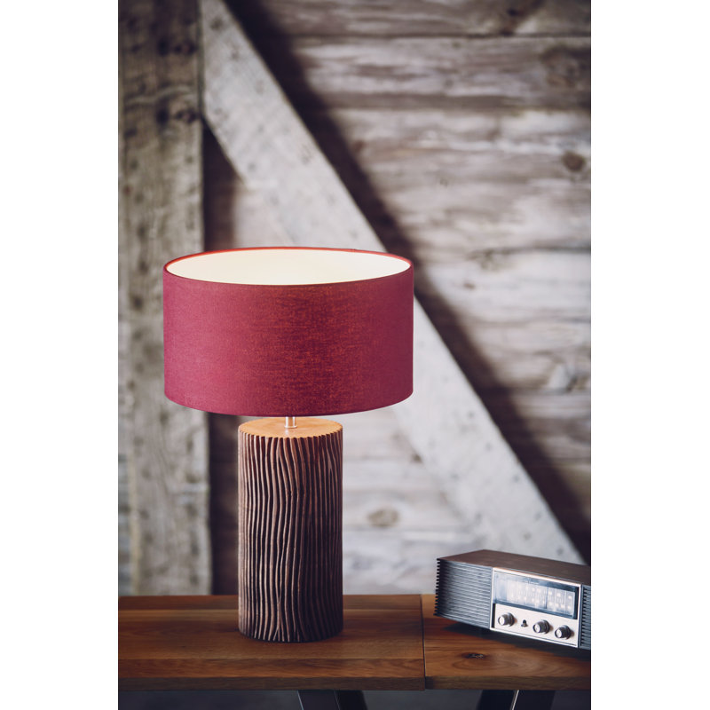 Lampe de table brune 20 po Mercuri, Rouge - blanc