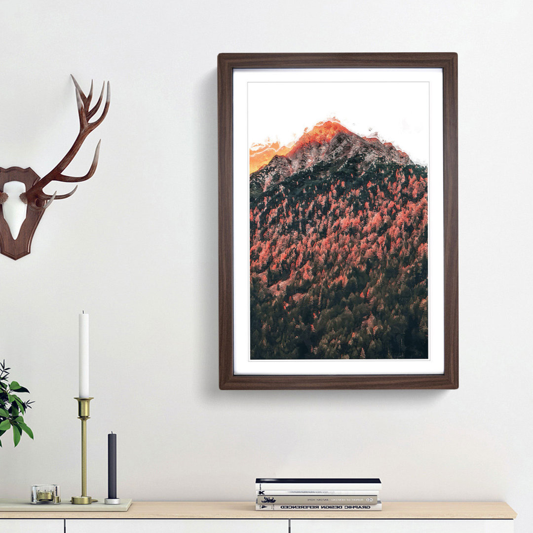 Forest Beneath the Mountain in Italy in Abstract - Picture Frame Graphic Art Print
