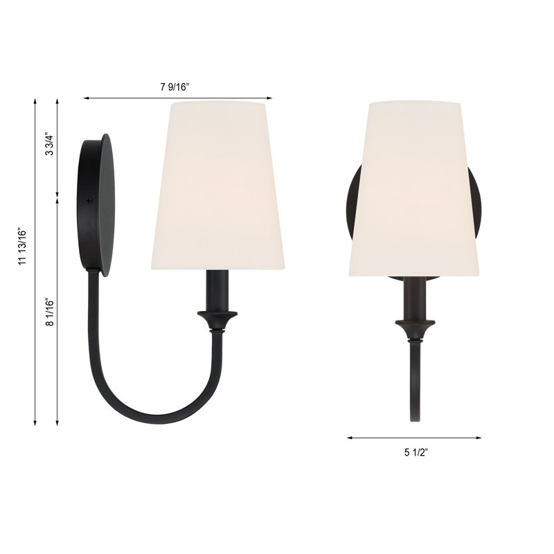 Zaahirah Armed Sconce, Black Forged