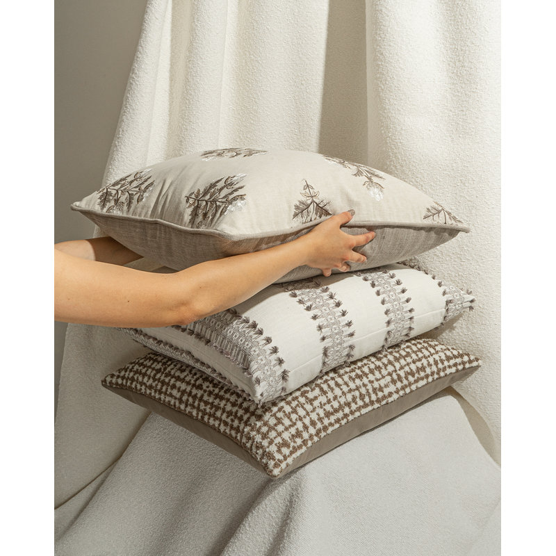 Kelleman Square Pillow Cover & Insert, Stone, Square 24"