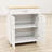 Kitchen Island Rolling Trolley Cart With Adjustable Shelves And Towel Rack Rubber Wood Table Top(No Include Stool)