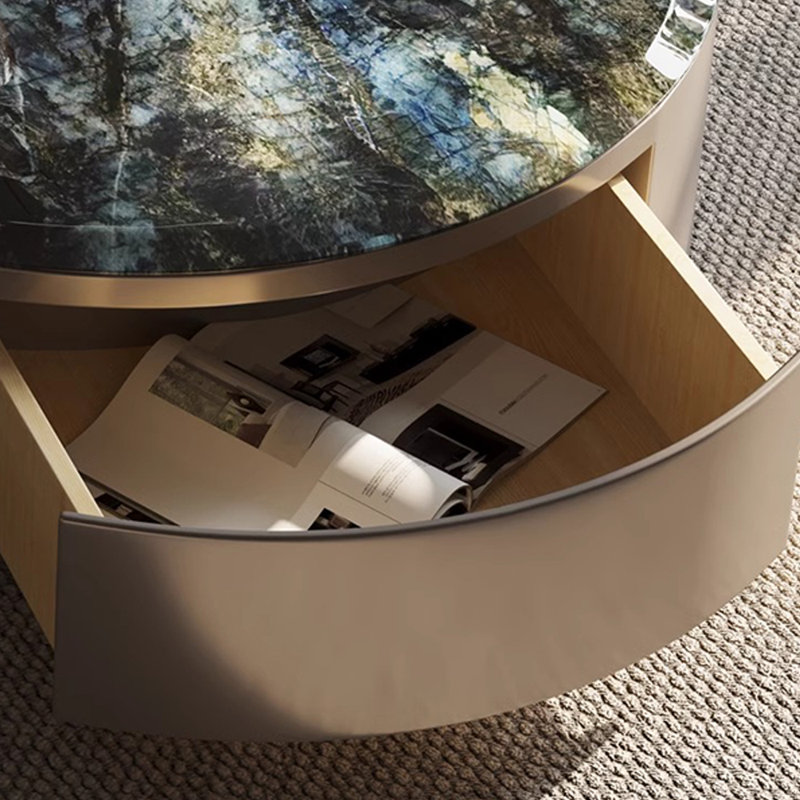 Marble Coffee Table with Stainless Steel Frame, 30 cm H x 20 cm W