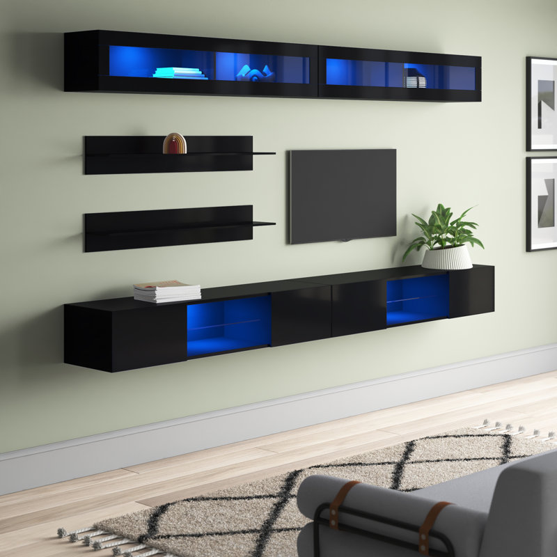Meuble audio-vidéo flottant Fly 126 "I 33TV, Noir