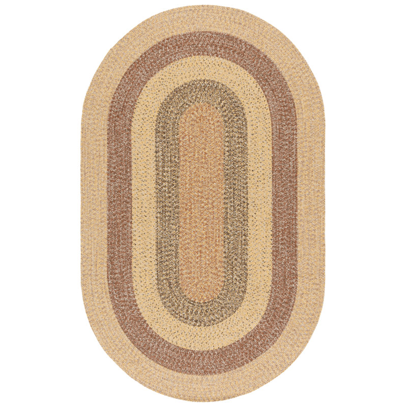 Freshour Woven Performance Machine Washable Performance Chevron Indoor/Outdoor Area Rug, Oval 5' x 8'